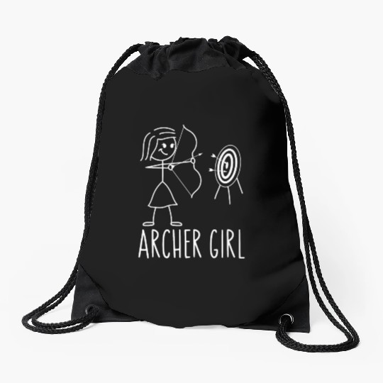Archery Bow Archer Girl Vintage Drawstring Bags