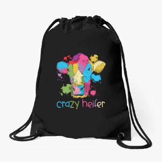 Crazy Heifer Cow Whisperer Cow Farming Farm Drawstring Bags