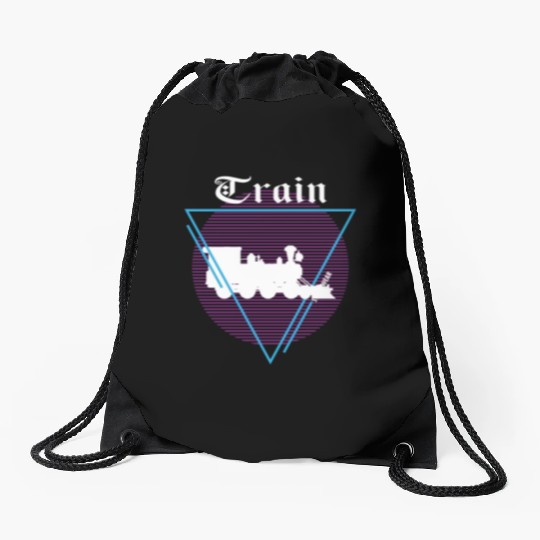 Vintage Train Good Drawstring Bags