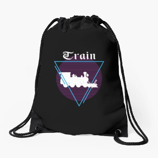 Vintage Train Good Drawstring Bags