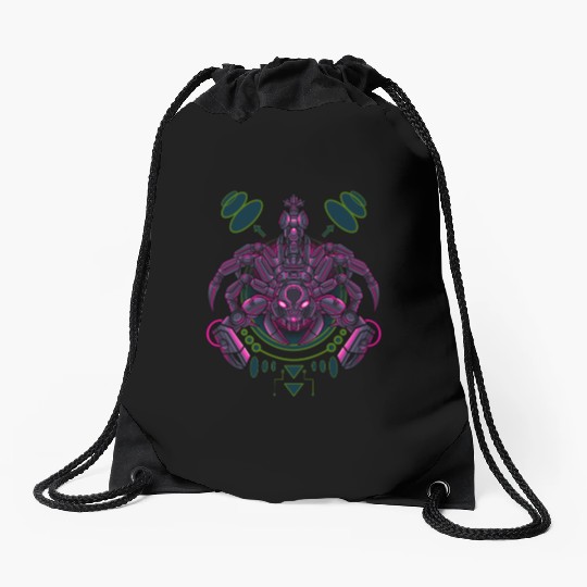 Scorpion mecha robot Drawstring Bags