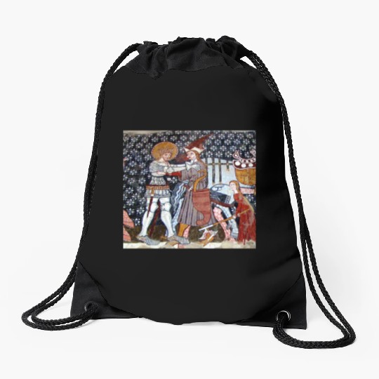 Saint King László and the Cuman warrior Drawstring Bags
