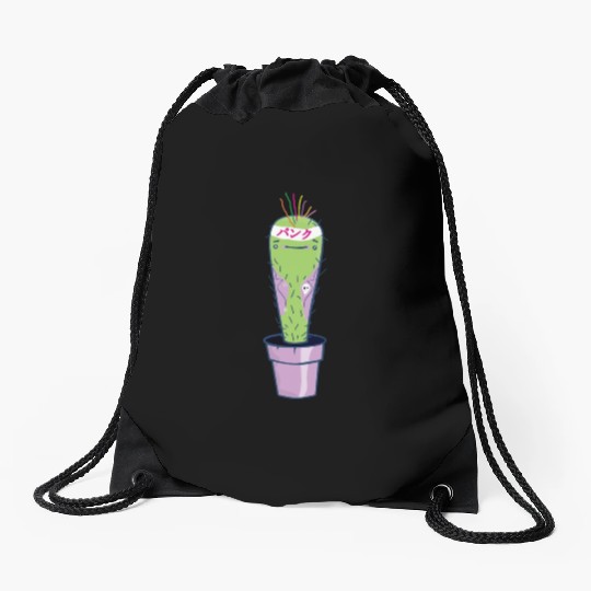 Punk rock cactus. Drawstring Bags