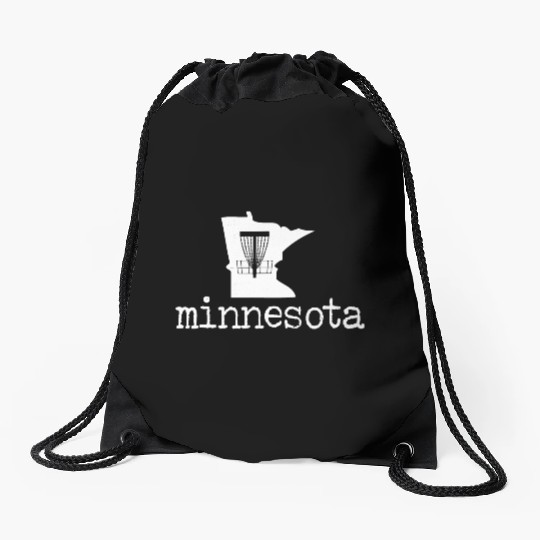 State of Minnesota Disc Golf Drawstring Bags Golfer Golfing