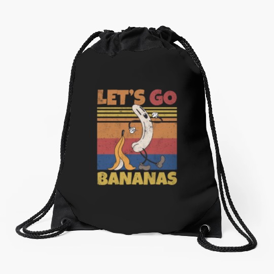 Retro Let's Bananas Funny Butt Banana Drawstring Bags