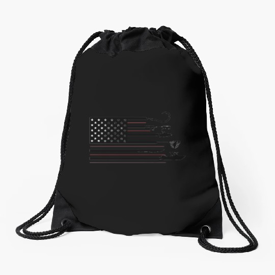 American Flag and Fishing Combined Drawstring Bags