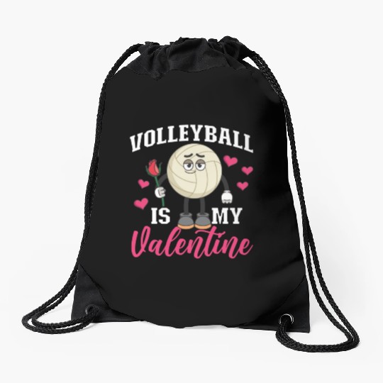 Volleyball Player Team Valentines Drawstring Bags