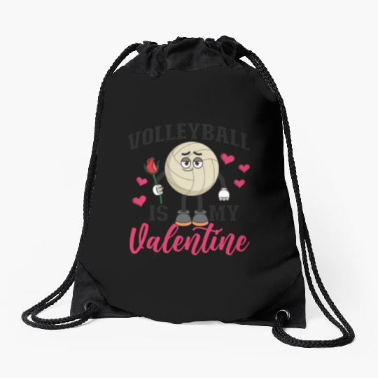 Volleyball Player Team Valentines Drawstring Bags