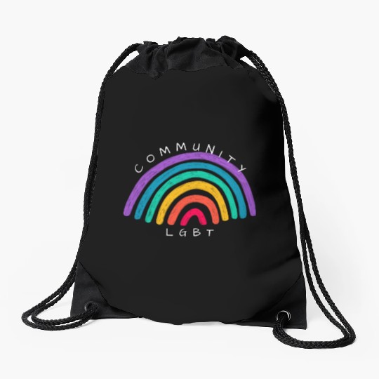 Lgbt community, Pride, rainbow Drawstring Bags