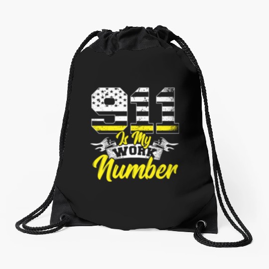 911 Is My Work Number Police Dispatcher Thin Drawstring Bags