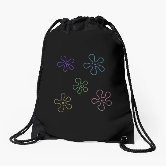 sponge bob flower pack Drawstring Bags