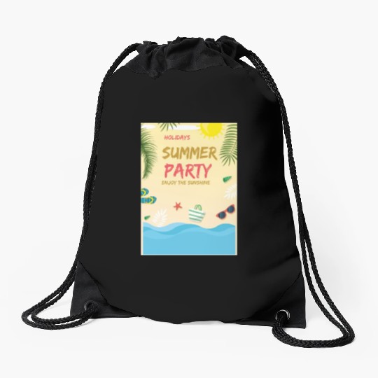 Summer party Drawstring Bags