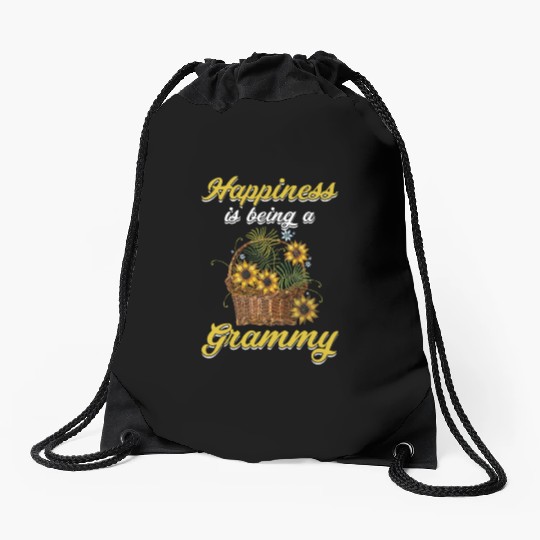Grandma Happiness Sunflower Grandmom Garden Drawstring Bags