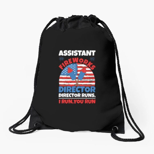America American Fireworks Director 4th Of July Drawstring Bags
