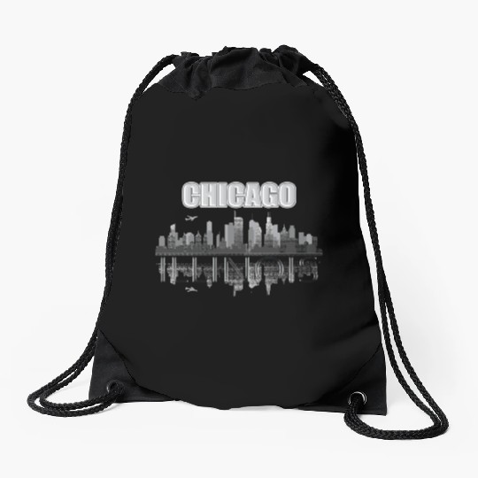 Chicago Skyline Usa Urban City Drawstring Bags