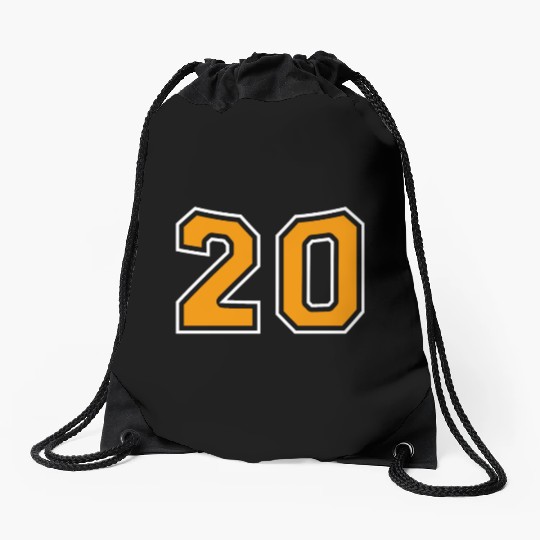 Number 20 Orange Drawstring Bags