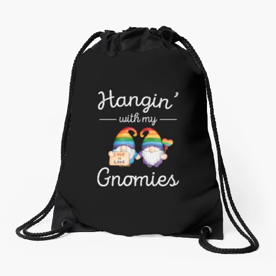 LGBT Gnome Lover Pride Month Drawstring Bags