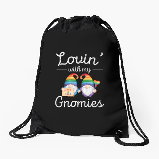 LGBT Gnome Lover Rainbow Pride Month Drawstring Bags