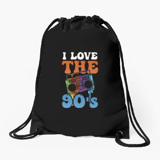 I Love The 90s I Love The 90s Cassette Player Drawstring Bags