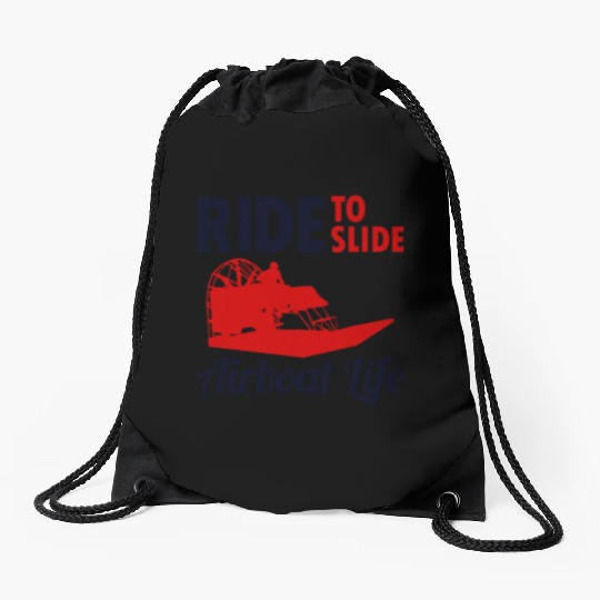 Airboat Fanboat Airboating Swamp boat Race Ride Drawstring Bags