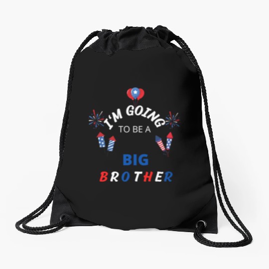 i am going to be a big brother Drawstring Bags