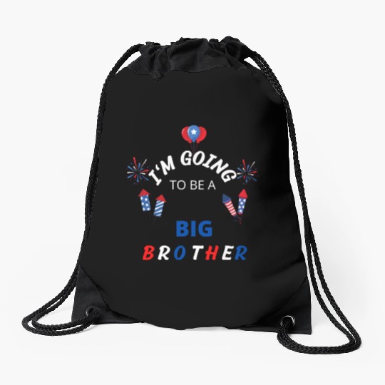 i am going to be a big brother Drawstring Bags