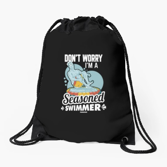 Swimming lifeguard swimming course outdoor pool gi Drawstring Bags