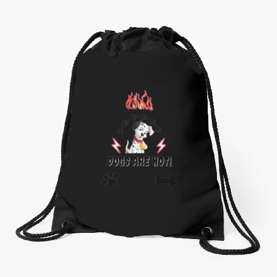 Cute dog lovers , dogs are hot ! Drawstring Bags