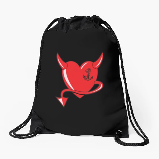 Red Heart - Devil Heart - Anchor - Gift Drawstring Bags