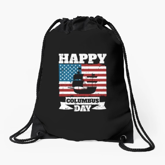 Columbus Day Italian Pride Drawstring Bags
