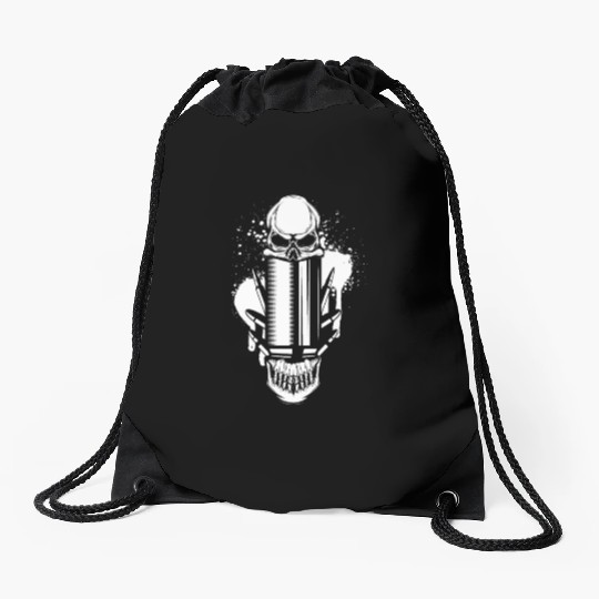 Bullets and Skull Roses Aesthetic Dripping Pattern Drawstring Bags