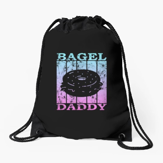 bagel dad 4 Drawstring Bags