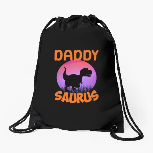 Daddysaurus Papasaurus Drawstring Bags