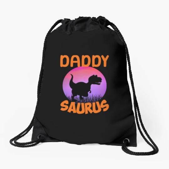 Daddysaurus Papasaurus Drawstring Bags