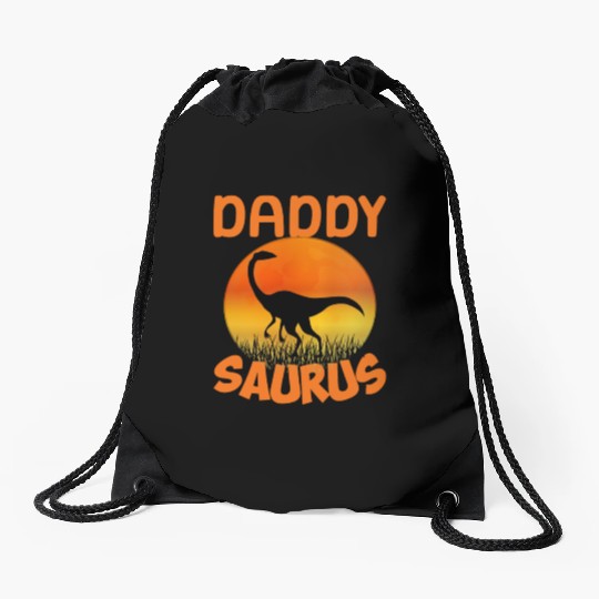 Daddysaurus Papasaurus Drawstring Bags