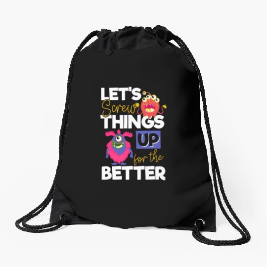 Monster Comic Little Sister Drawstring Bags