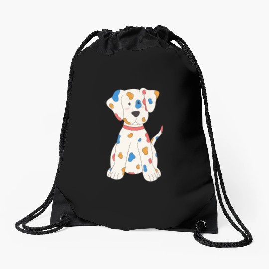 Cute and Colorful Dalmatian Dog Baby Drawstring Bags