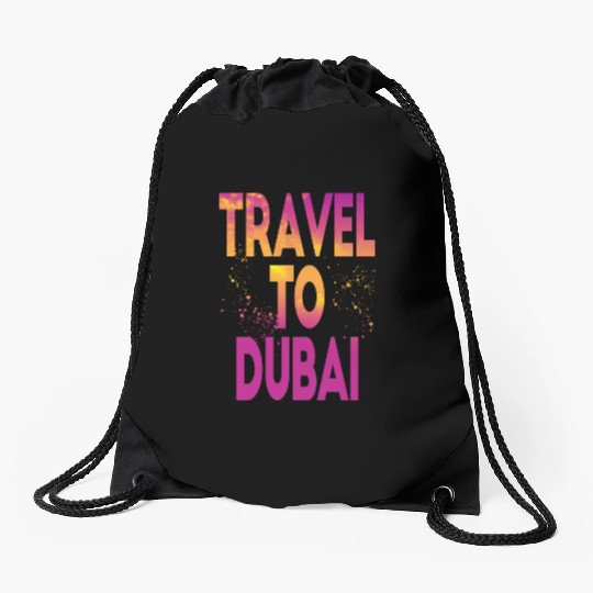 Travel To Dubai Drawstring Bags