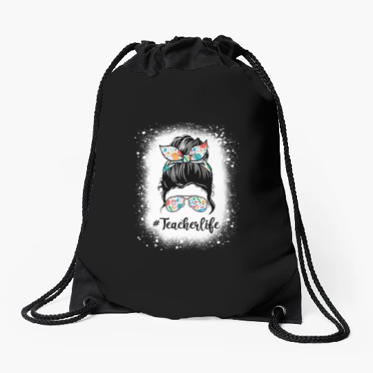 Messy Bun bleached x Teacher Life Drawstring Bags