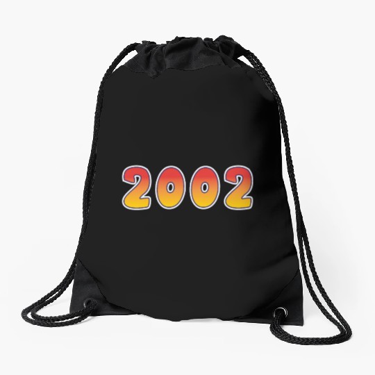 Year 2002 In Orange - Yellow Design Drawstring Bags