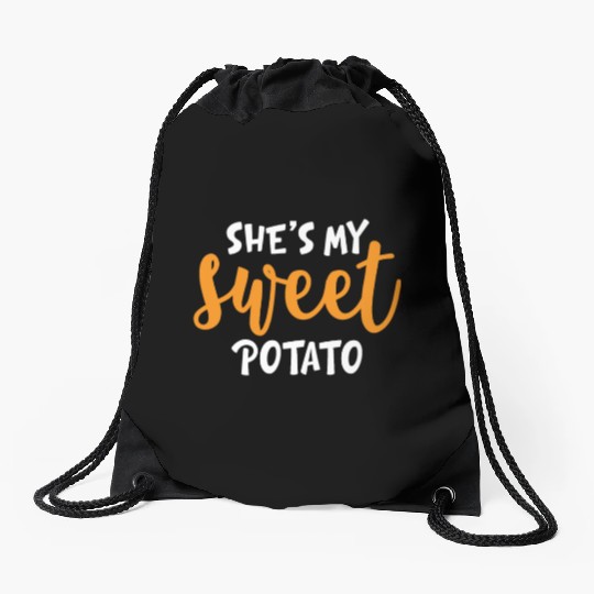 She's My Sweet Potato Funny Matching Mom Daughter Drawstring Bags