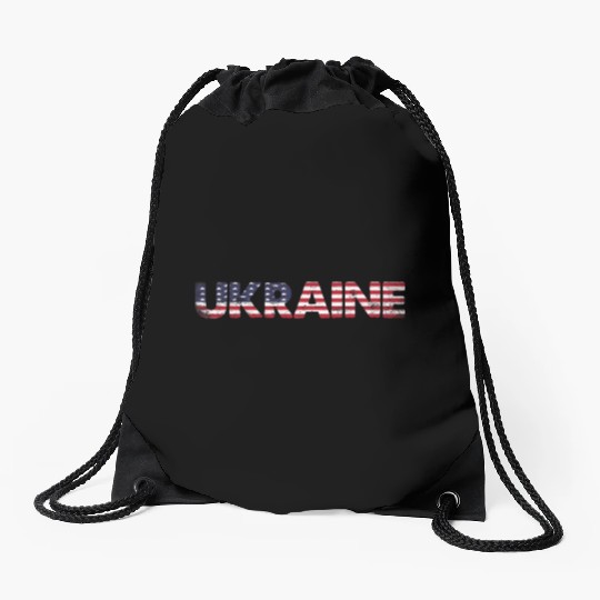I Stand with Ukraine Ukraine Flag Drawstring Bags