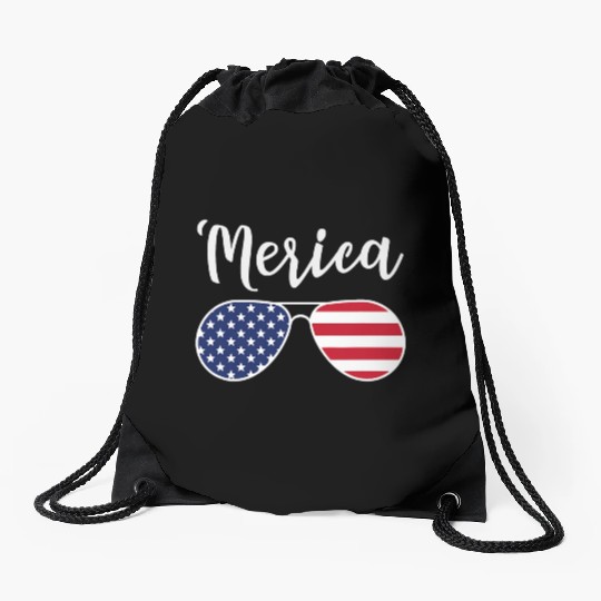Merica Red Whie And Blue Stars Stripes Sunglasses Drawstring Bags