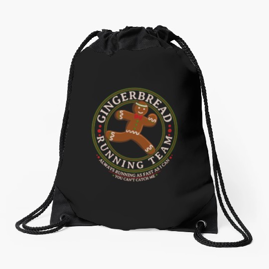 Christmas Gingerbread Running Team Drawstring Bags