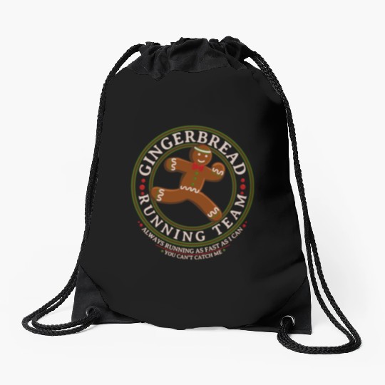 Christmas Gingerbread Running Team Drawstring Bags