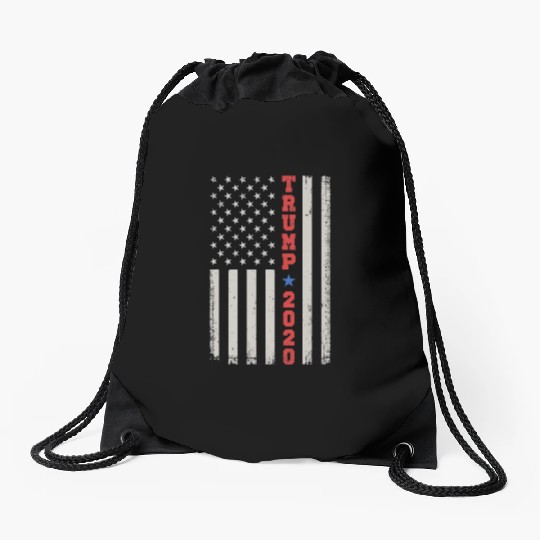 Drawstring Bags Vintage US Flag Vertical Stars Stripes