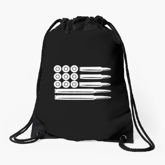 Stars Stripes Bullets Guns Ammo America Clothing Drawstring Bags