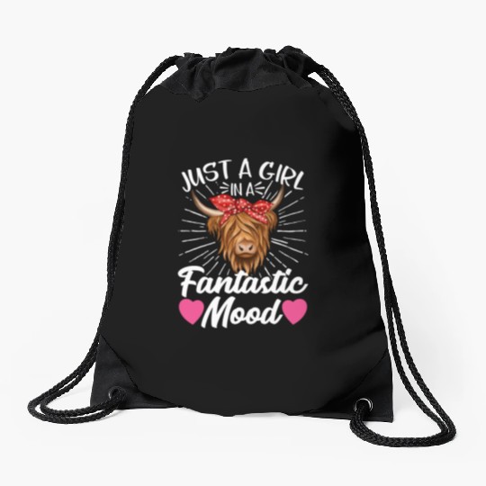 Scottish Highland Cattle Cow Drawstring Bags