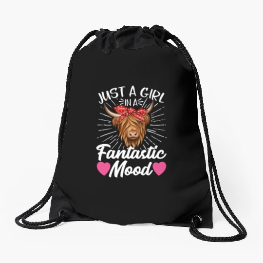 Scottish Highland Cattle Cow Drawstring Bags