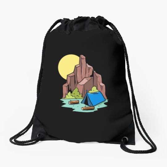 Camper Campsite Camp Camping Drawstring Bags